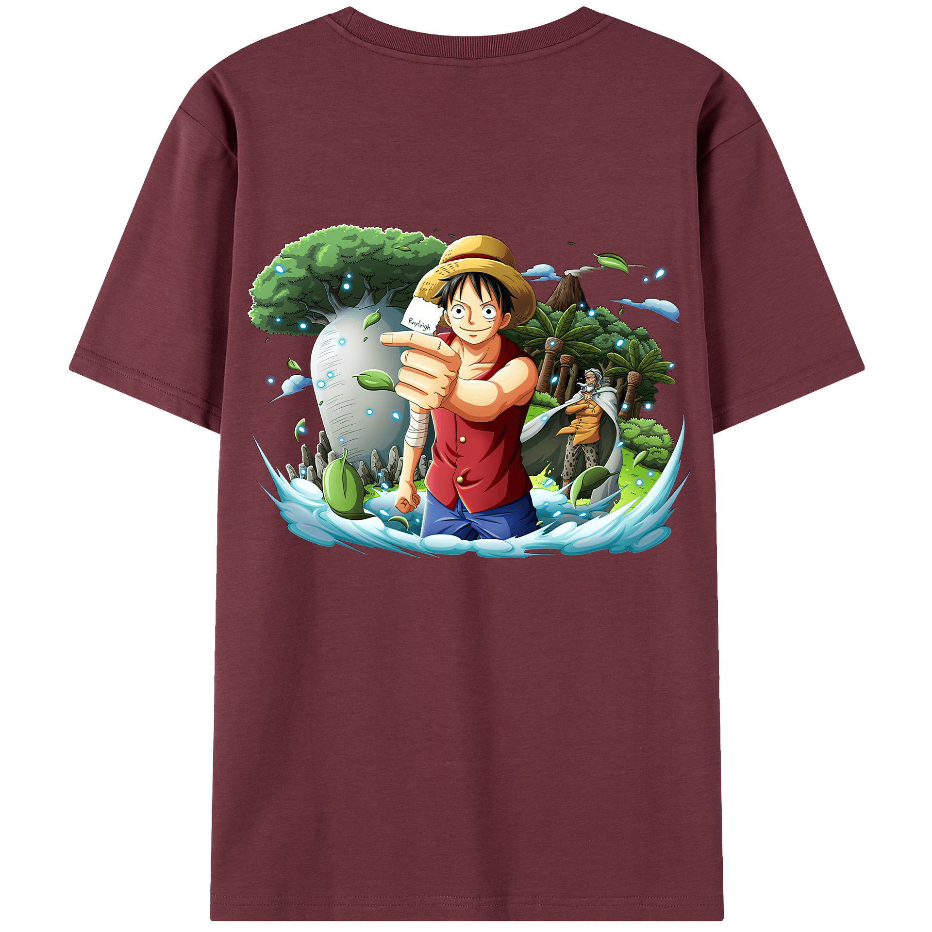 ワンピース モンキー・D・ルフィ ONE PIECE Monkey D. Luffy 綿100％半袖Tシャツ（背面プリント）